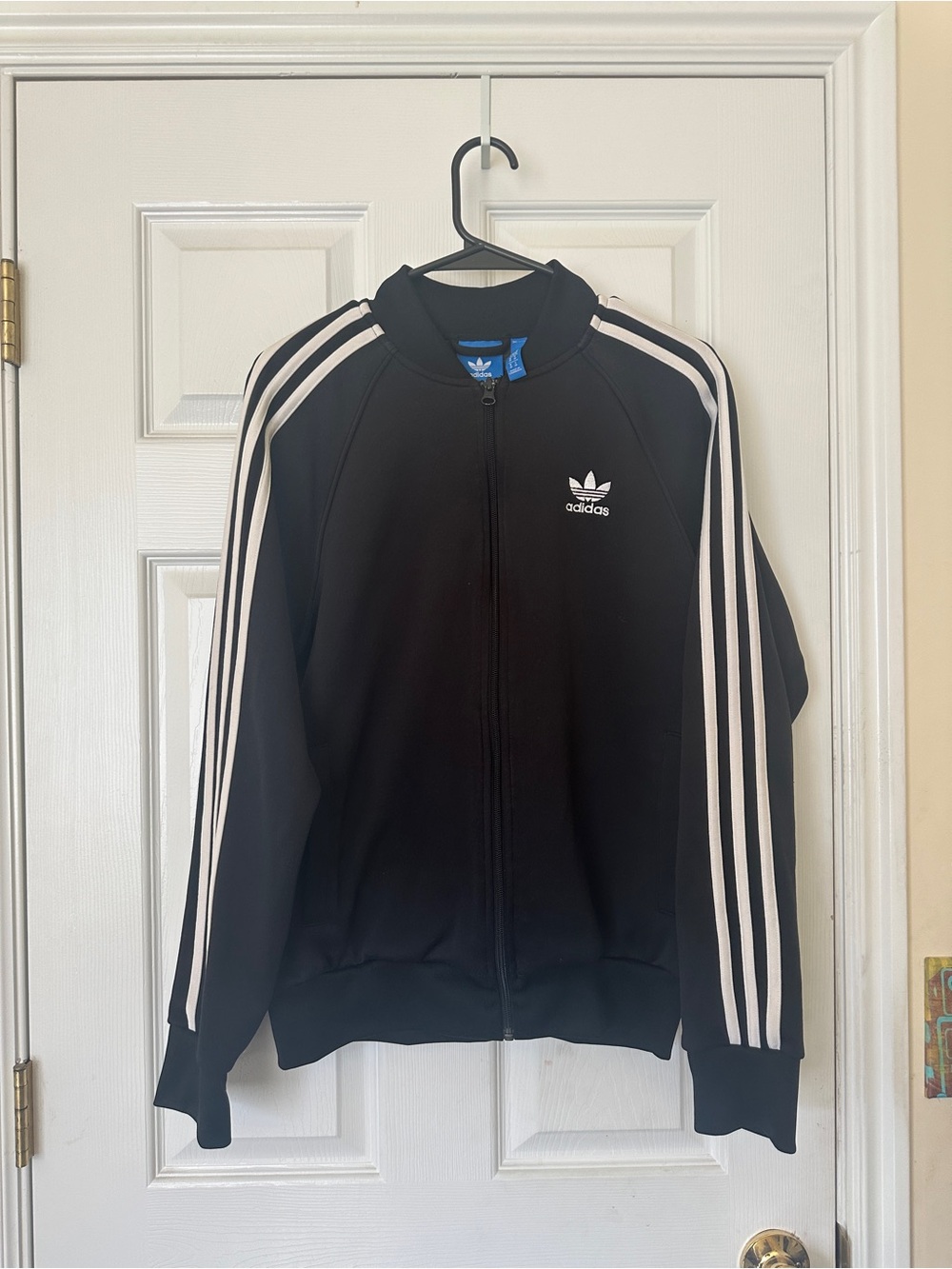 Adidas Originals Trefoil Black Track Jacket with White Three Stripes